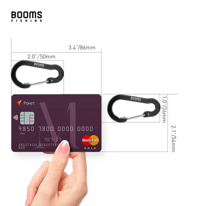 Booms Fishing CC1 6Pcs Aluminum Alloy Carabiner Keychain Outdoor Camping Climbing Snap Clip Lock Buckle Hook Fishing Accessories