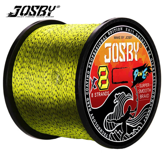 JOSBY Japan 8X 8 Strands Braided Fishing Line 100M 300M 500M Multifilament Speckled PE Wire Fly Sea Saltwater Freshwater Pesca