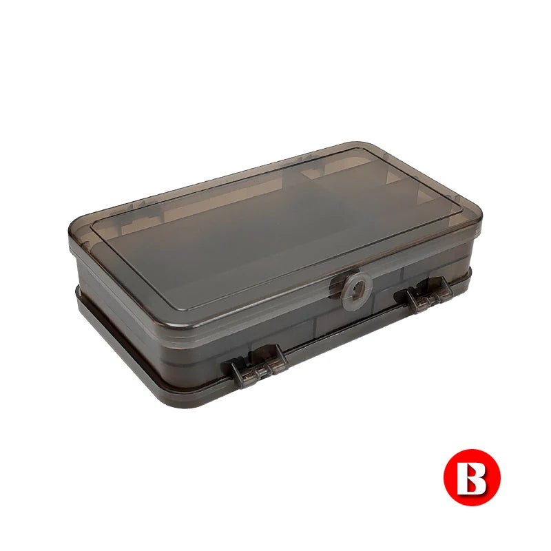 Double Sided Tackle Box, 24-36 Compartments Portable Fishing Box with Adjustable Dividers for Easy Bait & Lure Organization, ABS