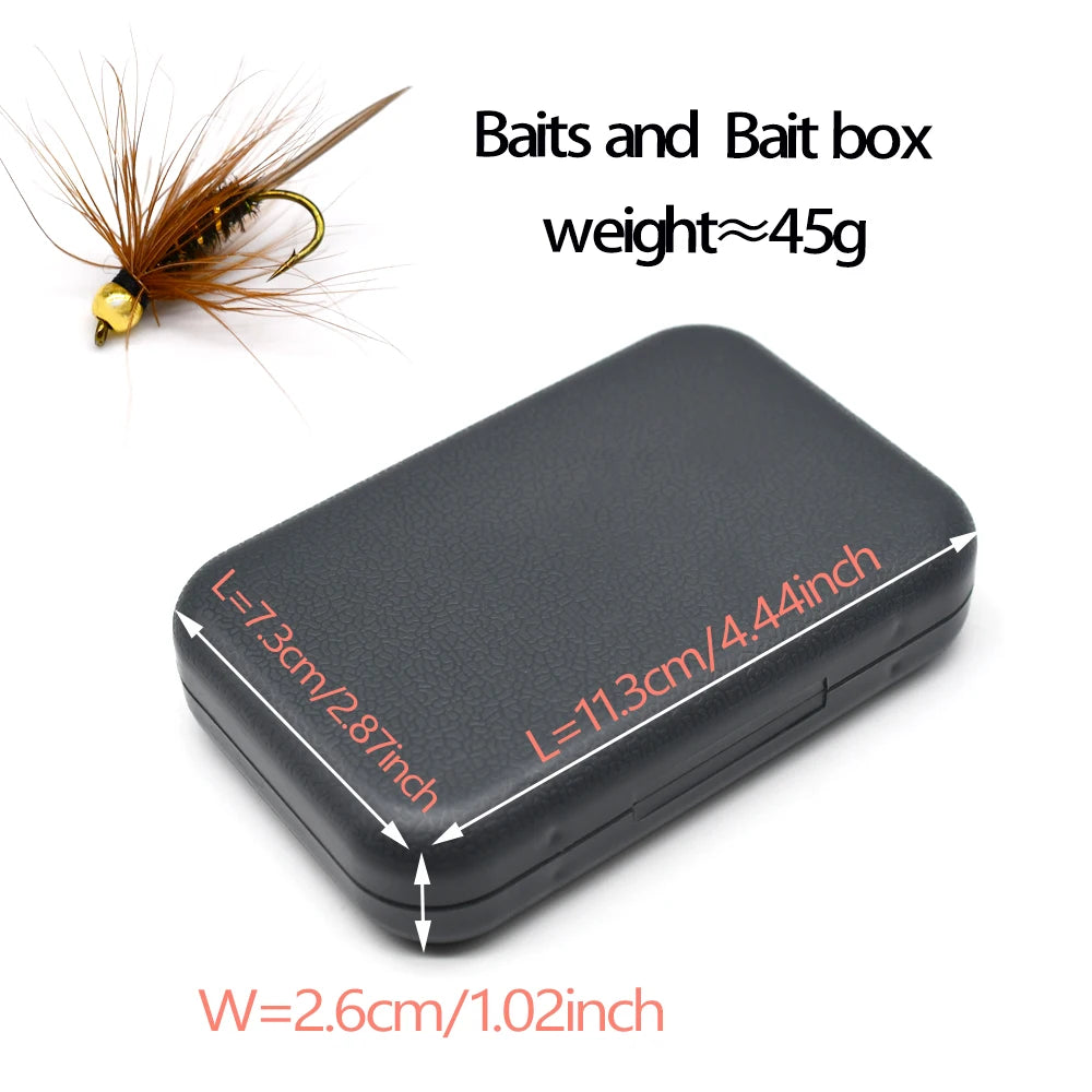 MNFT 32Pcs Fishing Fly Set Box Dry Wet Nymph Streamers Fly Assortment Salterwater Fishing Lure