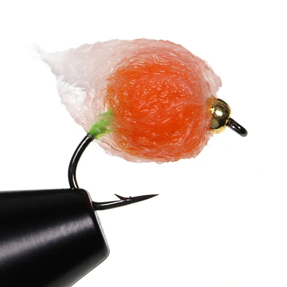 Vtwins Bead Head Glo Bug Salmon Egg Fly Salmon Fish Roe Wet Flies Fast Sinking Trout Lure Steelhead Fishing Artificial Bait Lure