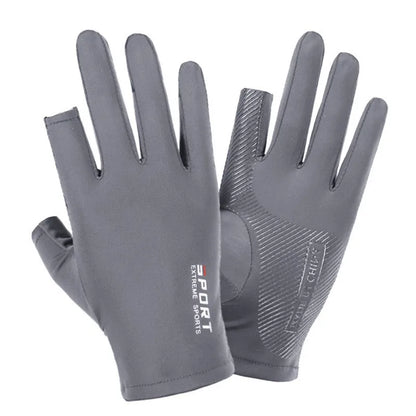 Ice Silk High-elastic Sunscreen Breathable Half-finger Gloves For Men&Women 1Pair Outdoor Thin Cycing Driving Fishing Gloves