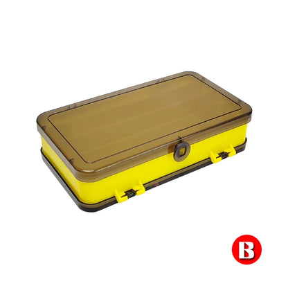 Double Sided Tackle Box, 24-36 Compartments Portable Fishing Box with Adjustable Dividers for Easy Bait & Lure Organization, ABS