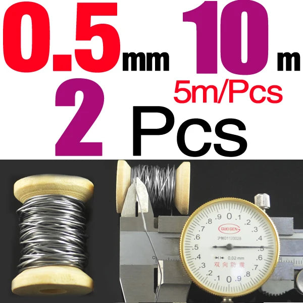 MNFT 2Pieces/Lot Dia 0.5 mm&1mm Round Soft Lead Wire For Fly Tying Fishing Material