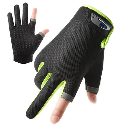 Ice Silk High-elastic Sunscreen Breathable Half-finger Gloves For Men&Women 1Pair Outdoor Thin Cycing Driving Fishing Gloves