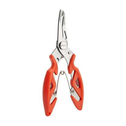 Fishing Lure Plier Scissors Return Spring Latch Bend Design Comfortable Handle Needle Nose Pliers Eagle Nose Pliers Orange