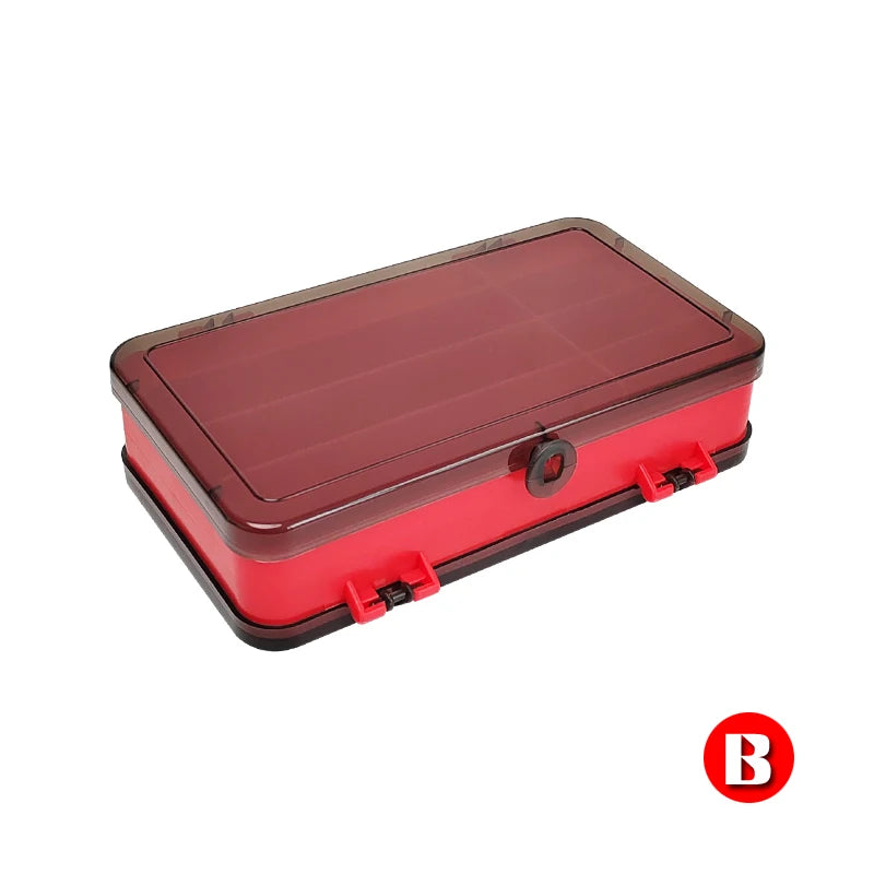 Double Sided Tackle Box, 24-36 Compartments Portable Fishing Box with Adjustable Dividers for Easy Bait & Lure Organization, ABS