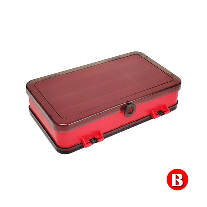 Double Sided Tackle Box, 24-36 Compartments Portable Fishing Box with Adjustable Dividers for Easy Bait & Lure Organization, ABS