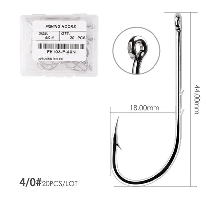 50 / 20 pcs Barbed Fishing Hooks Sea Worm Carp Single Circle Hook Set Fly Fishing Accessories Tackle Carbon Steel Fishhook