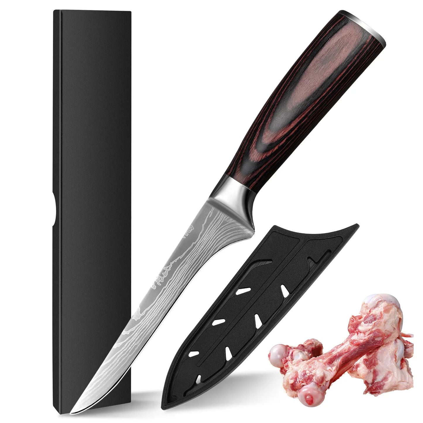 PLYS Stainless Steel Kitchen Chef Boning Knife Fishing Knife Sharp Meat Cleaver Butcher Knife Slicing Slaughter Knives Tool