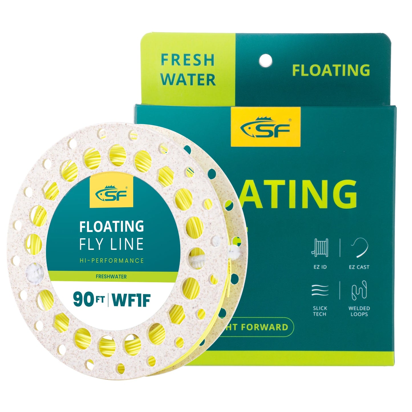 SF 90FT All-Viz Bi-Colour Fly Fishing Line WF2 3 4 5 6 7 8F Weight Forward Floating Fly Line with Welded Loop