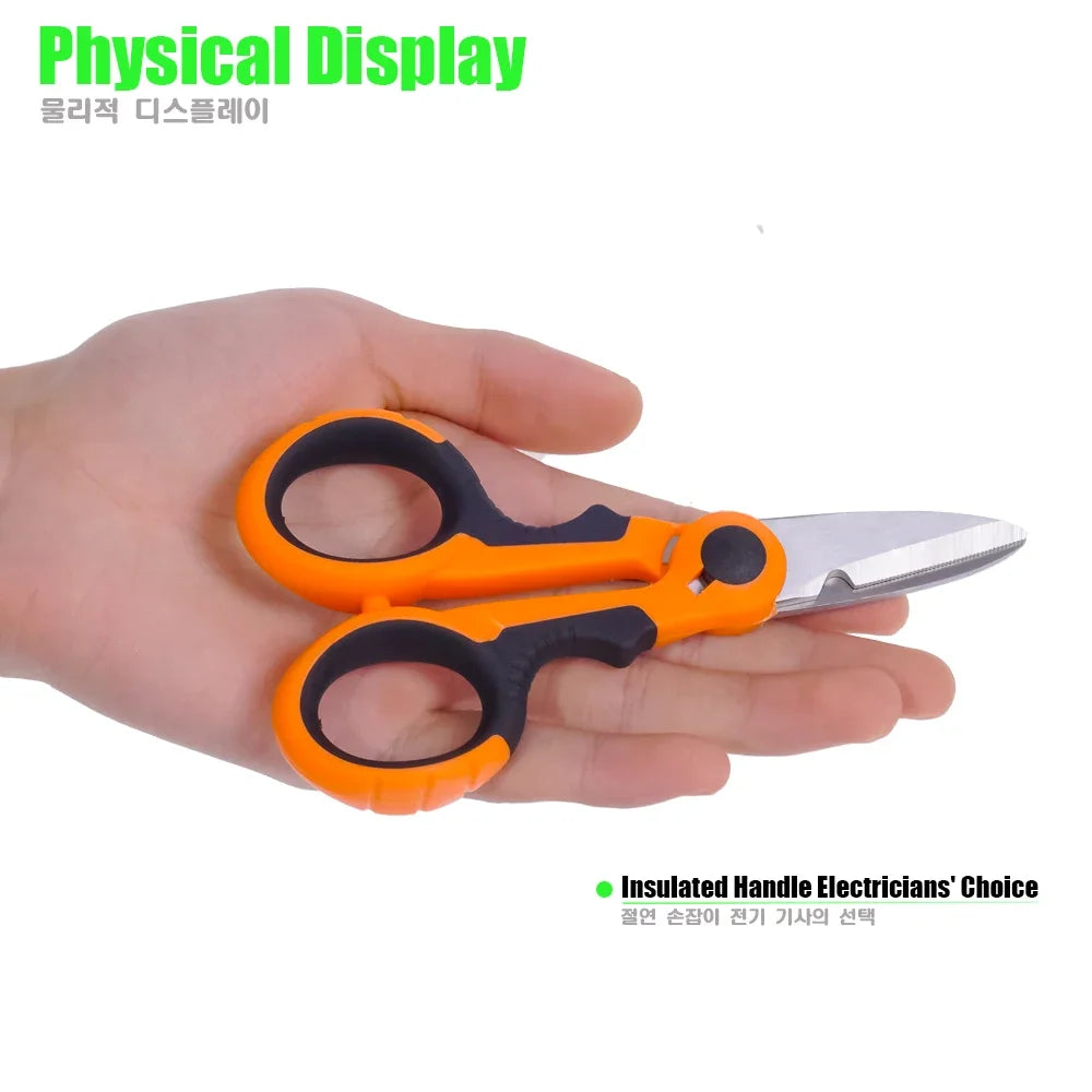Fishing Scissors Stainless Steel Precision Fishing Line Cutter Non-slip Handle Protective Sleeve Woven Fishing Line Scissors