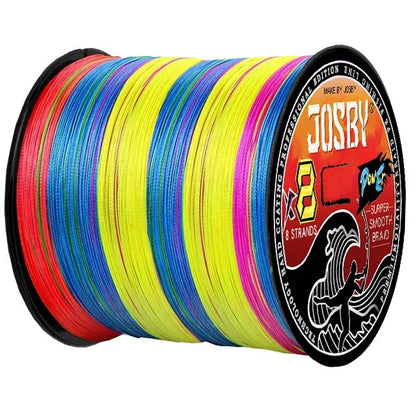 JOSBY Japan 8X 8 Strands Braided Fishing Line 100M 300M 500M Multifilament Speckled PE Wire Fly Sea Saltwater Freshwater Pesca