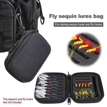 Portabale Fly Fishing Lure Spinner Spoon Bait Foam Box Trout Flies Fishook Fish Hook Hard EVA Storage Case Container Bag