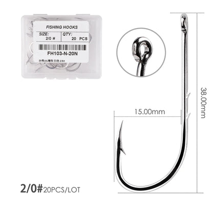 50 / 20 pcs Barbed Fishing Hooks Sea Worm Carp Single Circle Hook Set Fly Fishing Accessories Tackle Carbon Steel Fishhook