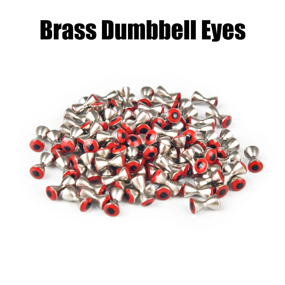 Elite TG Brass Dumbbell Eyes Fly Fishing Tackel，3.2~5.0mm Tying Nymphs Flies Perch Trout Walleye Lure Hooks