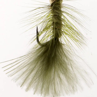 10pcs 1.8'' Olive Wooly Bugger Flies Bead Head Nymph Flies Insects Wet Flies with Artificial Feathers and Barbed Single Hook