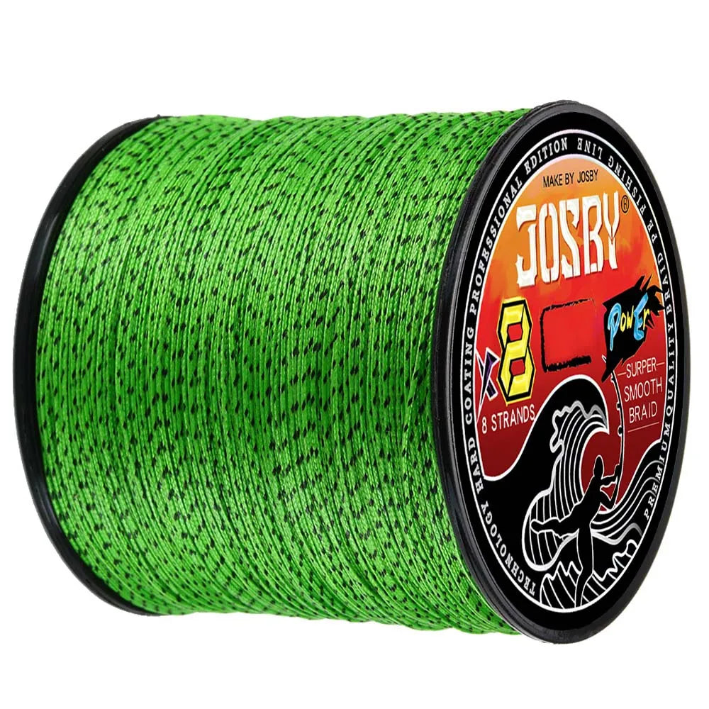 JOSBY Japan 8X 8 Strands Braided Fishing Line 100M 300M 500M Multifilament Speckled PE Wire Fly Sea Saltwater Freshwater Pesca