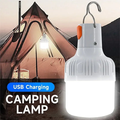 Outdoor USB Rechargeable LED Lamp Bulbs High Brightness Emergency Light Hook Up Camping Fishing Portable Lantern Night Lights