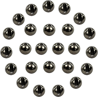 Eupheng 25PC Slotted Tungsten Beads Fly Tying Bead Ball for Nymph Trout Carp 2.5mm/3.0mm/3.5mm/4.0mm Fly Fishing Materials