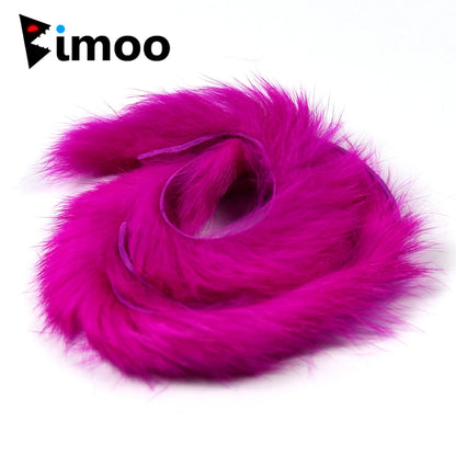 Bimoo 2pcs 5mm Wide Rabbit Fur Hare Zonker Strips for Fly Tying Material Streamer