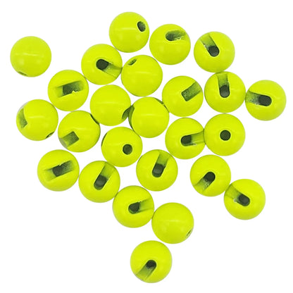 Aventik 25pc 2.5-4.5mm Fly Tying Head Slotted Tungsten Beads Fly Tying Material Nymph Head Ball Fishing Accessory