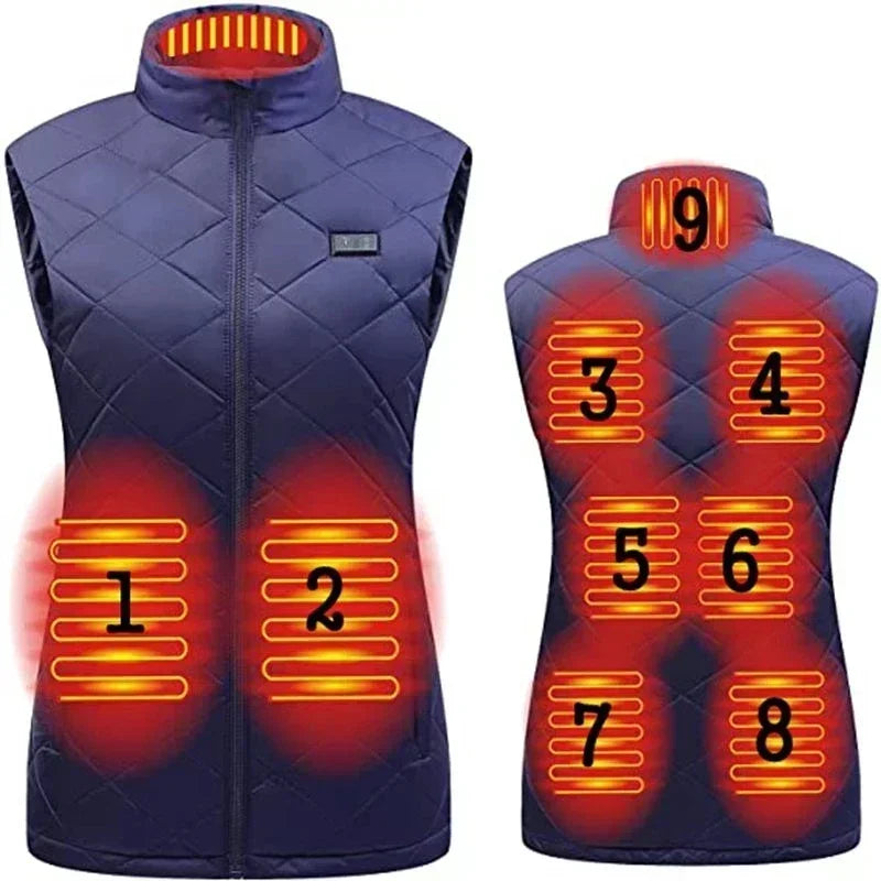 Dual switch Heating Vest Autumn and Winter Cotton Vest USB Infrared Electric Heating suit Flexible Thermal Vest