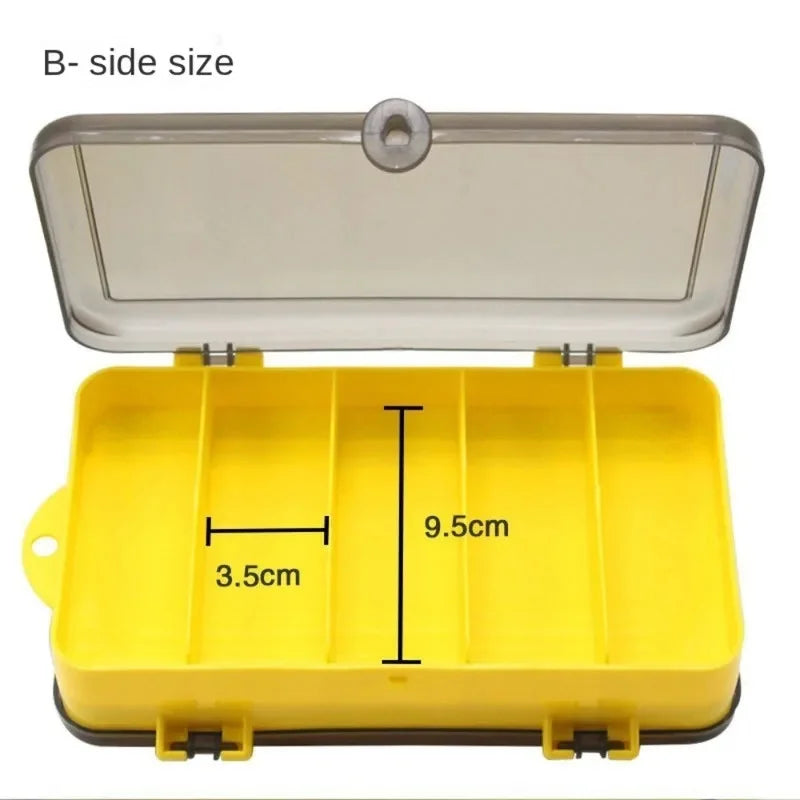 Double Sided Tackle Box, 24-36 Compartments Portable Fishing Box with Adjustable Dividers for Easy Bait & Lure Organization, ABS