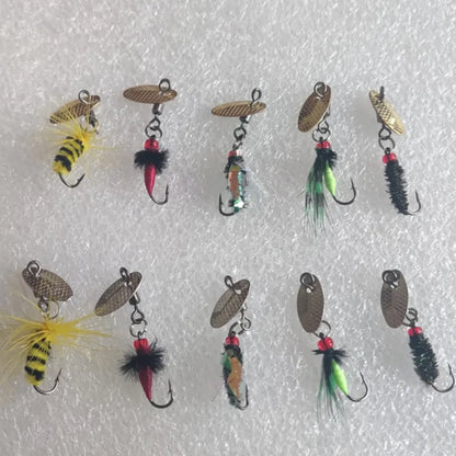 5PCS Bionic Insect Fake Lures Bionic Bee Lures Fly Hook with Wings Scud Fly Bug Insect Bait Artificial Worm Lure Fishing Tackle