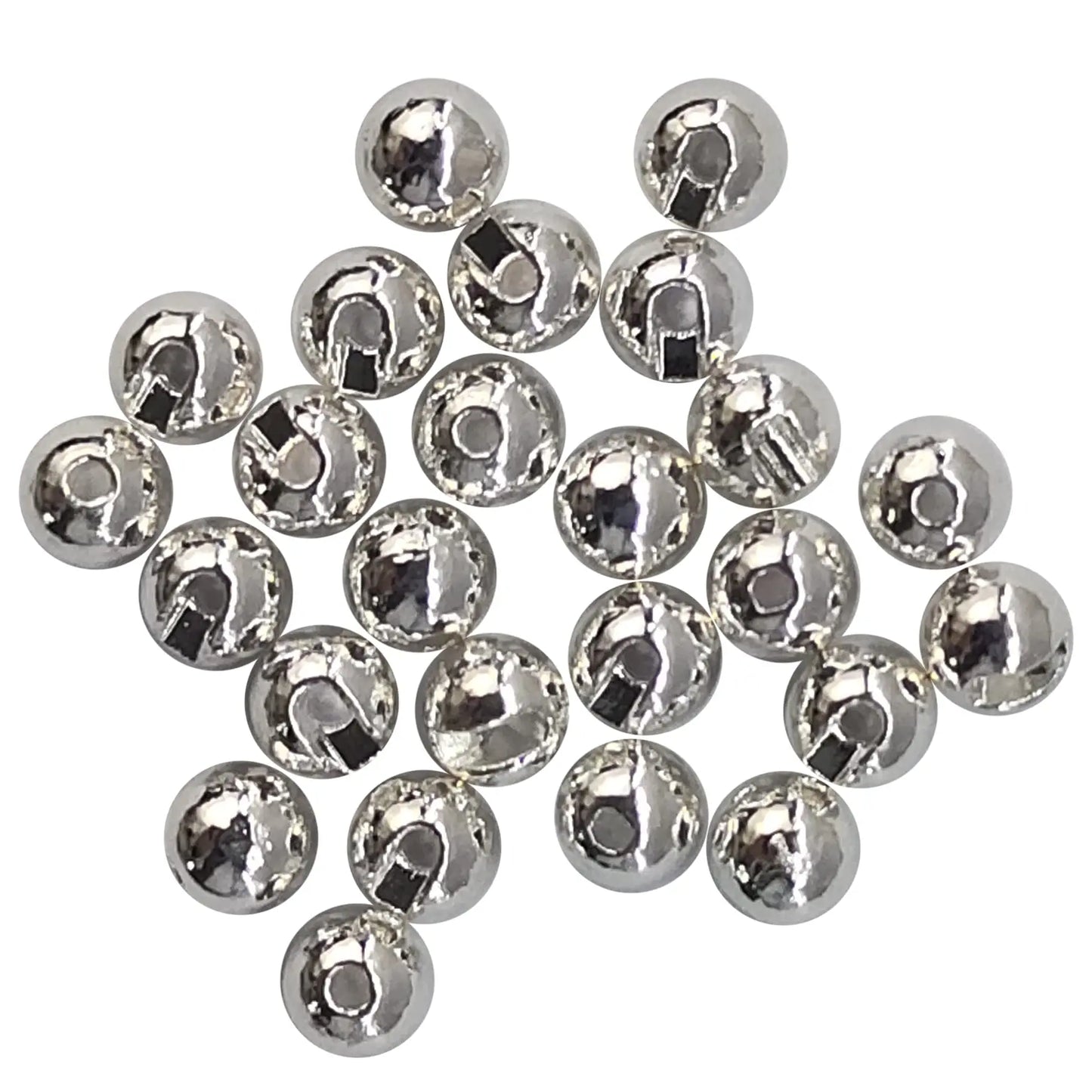 Aventik 25pc 2.5-4.5mm Fly Tying Head Slotted Tungsten Beads Fly Tying Material Nymph Head Ball Fishing Accessory