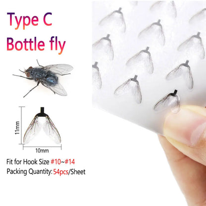 Bimoo Pre Cut Realistic Insect Wing Fly Tying Material Stonefly Mayfly Ladybug Wasp Cicada Bottle fly For Trout Fishing Lure