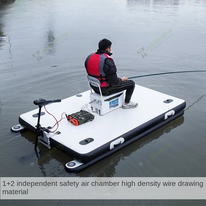 Fishing floating platform, inflatable Luya magic carpet, folding fishing platform under the net static flat