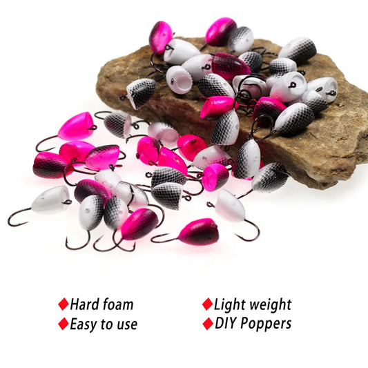 Vampfly Hard Foam Head Fishhook DIY Fly Fishing Poppers Floating Bugs Trout Fishing Lure Bait Fly Tying Materials Fishing Tackel