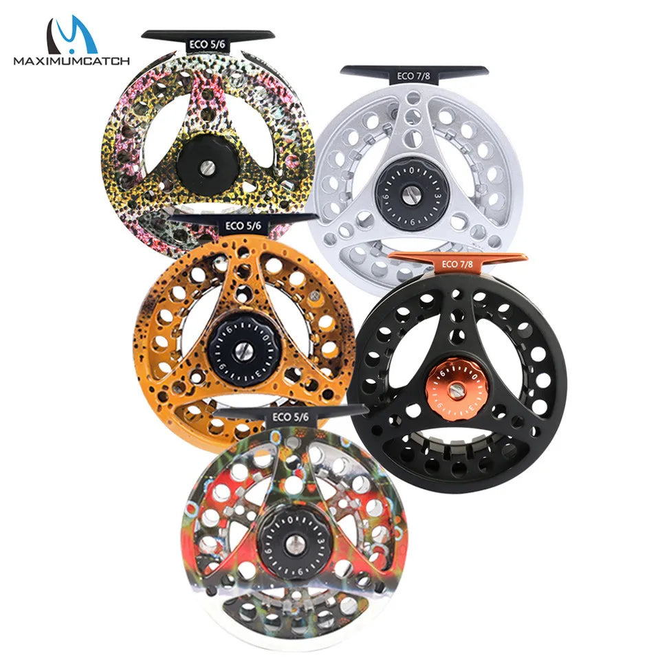 Maximumcatch High Quality ECO 2/3/4/5/6/7/8WT Fly Reel Large Arbor Aluminum Fly Fishing Reel Hand-Changed Fishing Reel