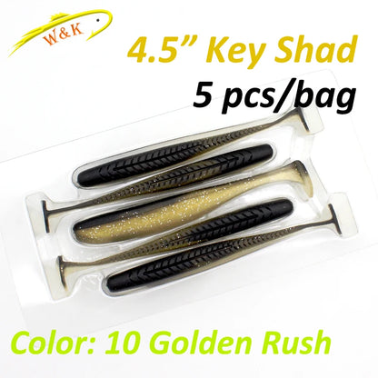 4.5 Inch Super Swimbait for Pike Bass Zander Fishing Shad at 5 PCS Texas RIG Soft Bait Colorfully Swing