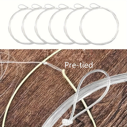 Aventik 9ft 12ft 15ft PreTied Loop Clear Tapered Fly Fishing Leader Line Made Of Nylon 6pcs