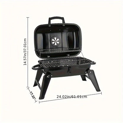 Bongry Portable Charcoal Grill - Iron BBQ Grill，Powder Coating - Food Contact Safety，Outdoor Picnic