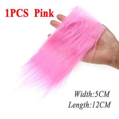 Vtwins Soft Synthetic Fiber Grizzled Furabou Craft Fur Synthetic Material Fly Fishing Tying Materials Streamer Tail Wing  Grizzy