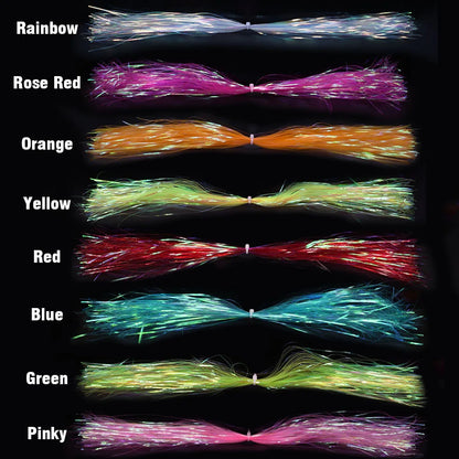 MNFT 2Packs 1mm Width Rainbow Corrugated Gliss Strands Simulates Fish Scales/Tentacles New Iridescent Flash Fly Tying Material