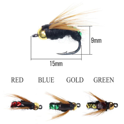 Fly Fishing Flies Kit Artificial Bait Nymph Scud Fly Bug Worm Trout Fishing Flies Insect Fishing lure Pack of 4pcs /8pcs /32pcs