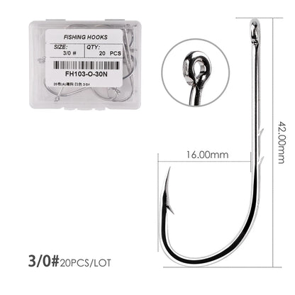 50 / 20 pcs Barbed Fishing Hooks Sea Worm Carp Single Circle Hook Set Fly Fishing Accessories Tackle Carbon Steel Fishhook