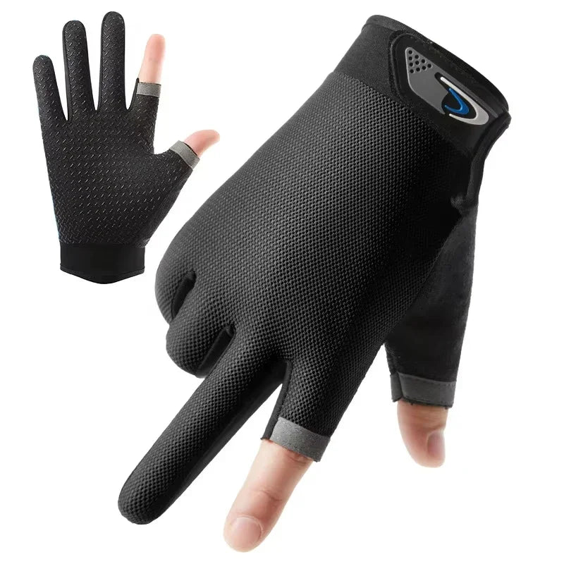 Ice Silk High-elastic Sunscreen Breathable Half-finger Gloves For Men&Women 1Pair Outdoor Thin Cycing Driving Fishing Gloves