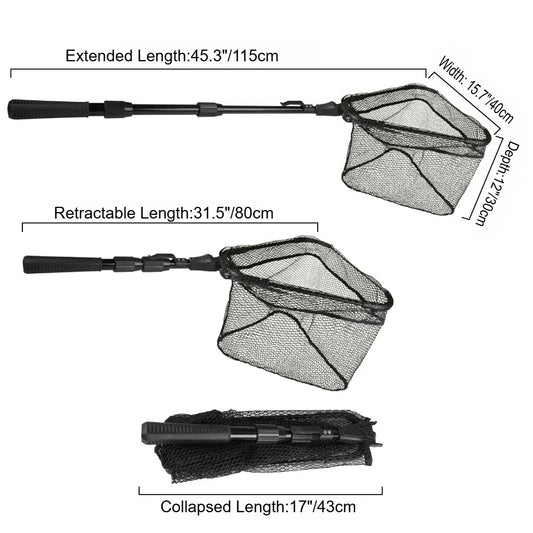 190cm/57cm Telescopic Landing Net Folding Fishing Pole Extending