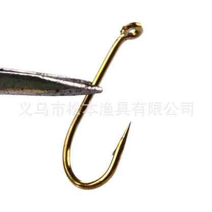 20pcs/lot High Carbon Steel Fishing Hooks Fly fishing 8#12#14#16# artificial gold Color single Carp hook Sea Tackle Accessories