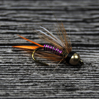 Bimo 12pcs 12# Brass Bead Head Prince Nymph Trout Fishing Flies Fast Sinking Nymph Fly