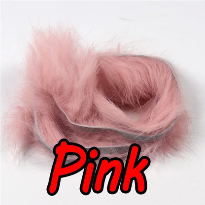 Bimoo 2pcs 5mm Wide Rabbit Fur Hare Zonker Strips for Fly Tying Material Streamer