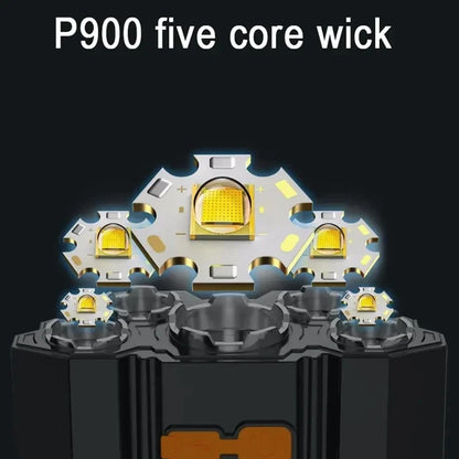 5 LED Flashlight Rechargeable with Built in Lithium Battery Strong Head Light Camping Adventure Fishing Cycling Headlamp