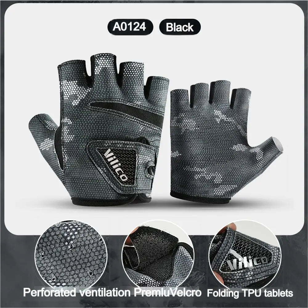 Kyncilor Half Finger Outdoor Professional Fishing Bicycle Fitness Leisure Sports Gloves Anti Slip Wear Resistant Fishing Gloves