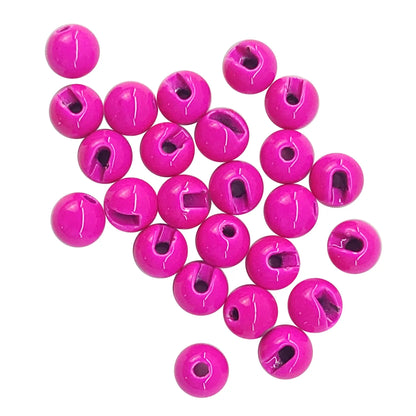 Aventik 25pc 2.5-4.5mm Fly Tying Head Slotted Tungsten Beads Fly Tying Material Nymph Head Ball Fishing Accessory