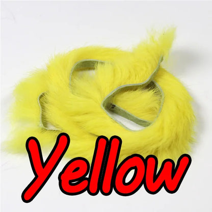 Bimoo 2pcs 5mm Wide Rabbit Fur Hare Zonker Strips for Fly Tying Material Streamer